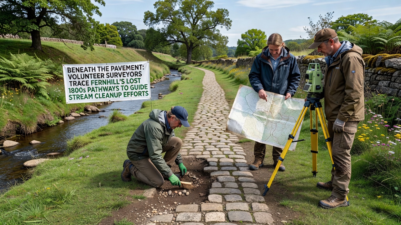 Beneath the Pavement: Volunteer Surveyors Trace Fernhill's Lost 1800s Pathways to Guide Stream Cleanup Efforts